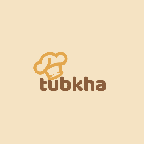 Tubkha stacked logo with chef-hat mark